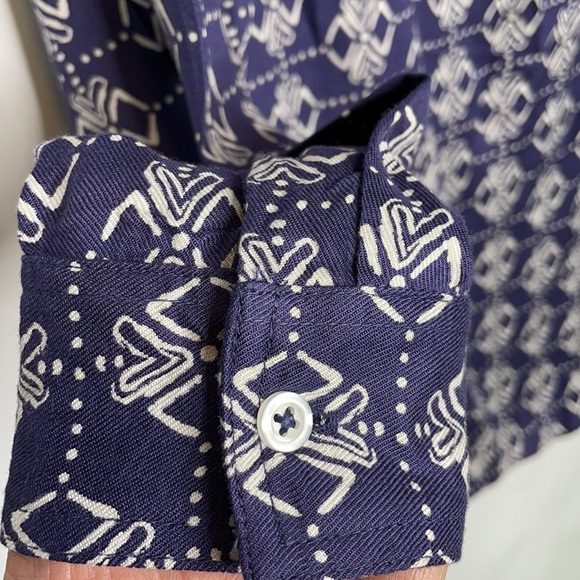 Anthro - Rock Flower Paper Blue/White Tunic (M) - Picture 4 of 9